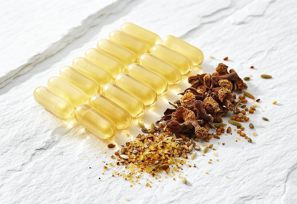 Natural botanical ingredients being prepared for encapsulation